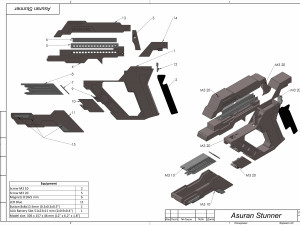 Asuran Replicator Stunner - Stargate - Printable - STL OBJ CAD bundle - Commercial Use 3D Baskı Modeli