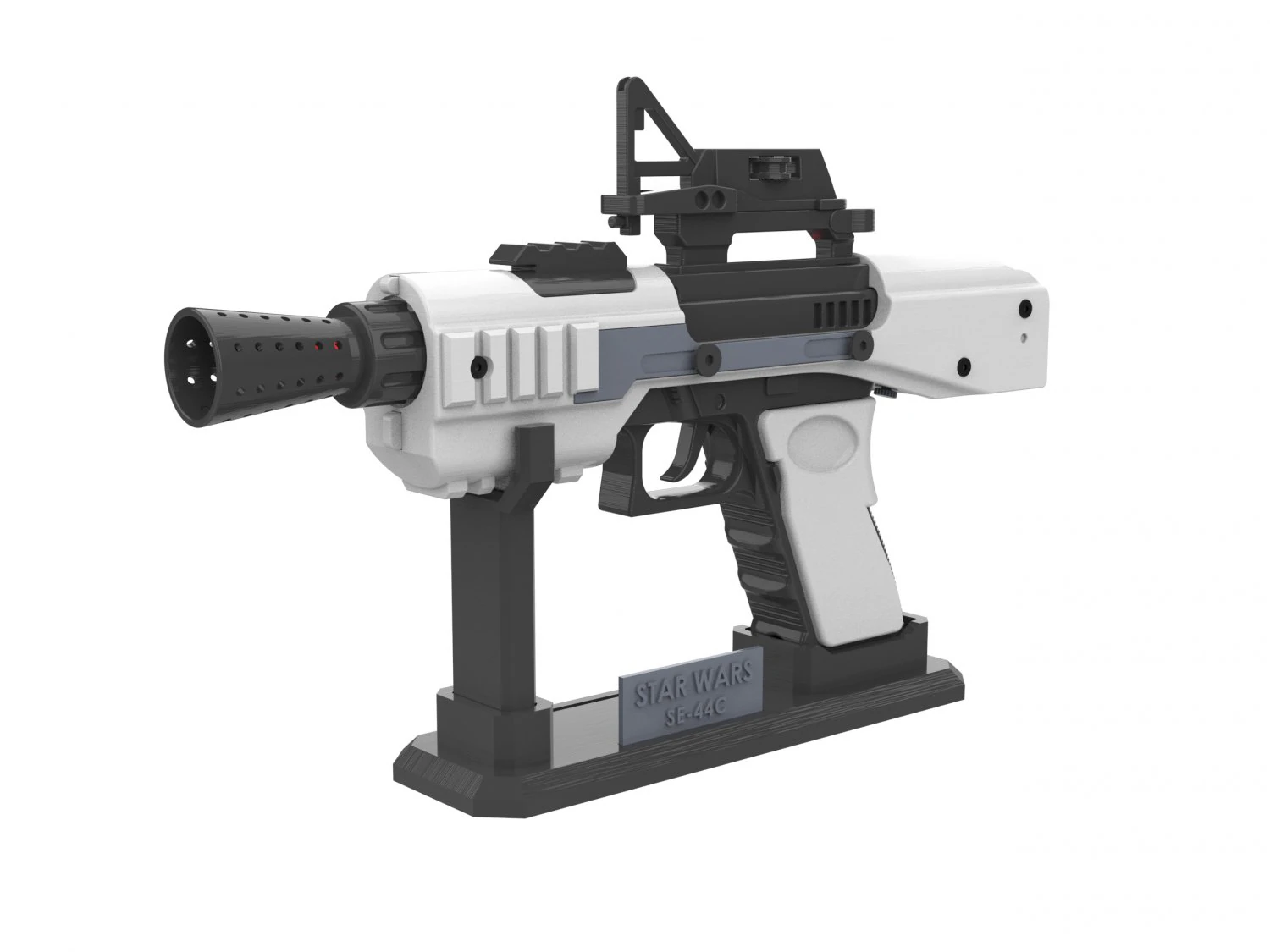 SE-44C Blaster - Star Wars - Printable - STL OBJ CAD bundle - Commercial Use 3D Print Model .c4d .max .obj .3ds .fbx .stl .blend 