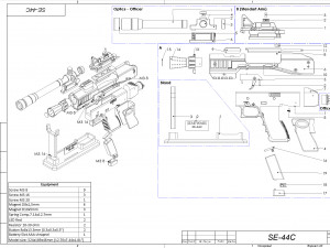 SE-44C Blaster - Star Wars - Printable - STL OBJ CAD bundle - Commercial Use Model Cetak 3D