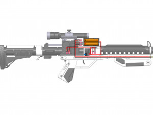 F-11D Blaster Rifle - Star Wars - Printable - STL OBJ CAD bundle - Commercial Use Modelo de impresión 3D