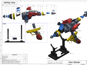 Alien Blaster - Fallout - Printable - STL files - Personal Use Modèles 3D en vedette
