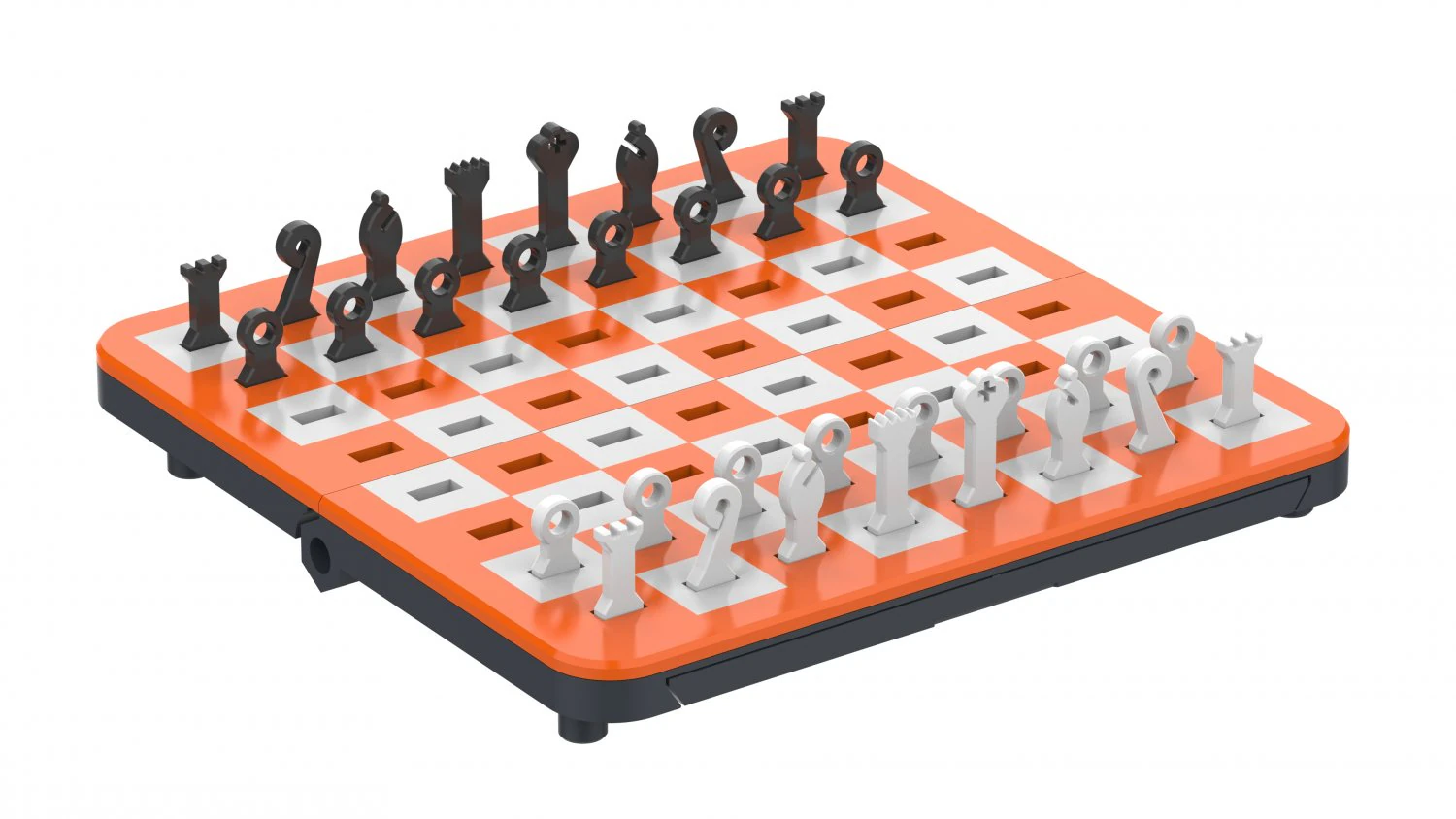 Easy Print Chess Board - Simple Portable Chess Board - Printable - STL files 3D Print Model .c4d .max .obj .3ds .fbx .stl .blend