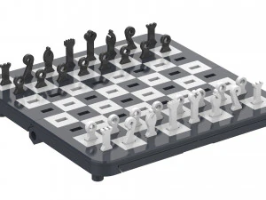 Easy Print Chess Board - Simple Portable Chess Board - Printable - STL files 3D Print Model