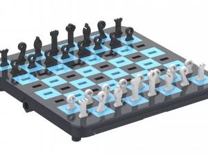 Easy Print Chess Board - Simple Portable Chess Board - Printable - STL files 3D Print Model