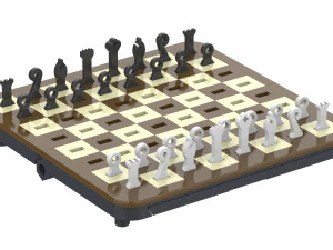 Easy Print Chess Board - Simple Portable Chess Board - Printable - STL files 3D Print Model