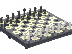 Easy Print Chess Board - Simple Portable Chess Board - Printable - STL files 3D Print Model