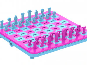 Easy Print Chess Board - Simple Portable Chess Board - Printable - STL files 3D Print Model
