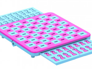 Easy Print Chess Board - Simple Portable Chess Board - Printable - STL files 3D Принт Модель