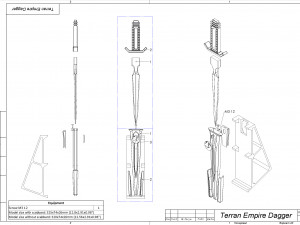 Terran Empire Dagger - Star Trek Discovery - Printable - STL OBJ CAD bundle - Commercial Use 3D Print Model