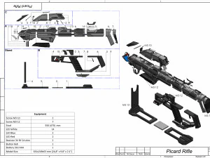 Starfleet Phaser Rifle - Star Trek Picard - STL OBJ CAD bundle - Commercial Use 3D Print Model