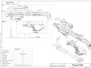 Starfleet Phaser Rifle - Star Trek Picard - STL OBJ CAD bundle - Commercial Use 3D Baskı Modeli