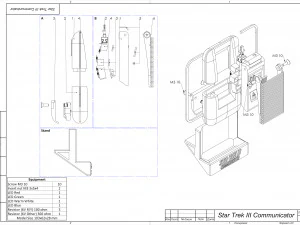 Коммуникатор &mdash; Star Trek III &mdash; для печати &mdash; пакет STL OBJ CAD &mdash; коммерческое использование 3D Принт Модель