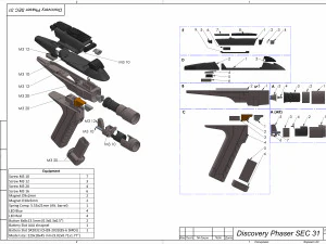 SEC 31 Phaser - Star Trek - Printable - STL OBJ CAD bundle - Commercial Use 3D Print Model