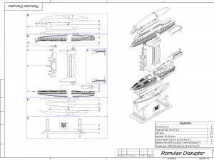 Romulan Disruptor - Star Trek - Printable - STL OBJ CAD bundle - Commercial Use 3D Print Model