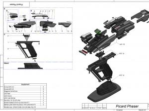 Picard Phaser - Star Trek - Printable - STL OBJ CAD bundle - Commercial Use Modèles 3D en vedette