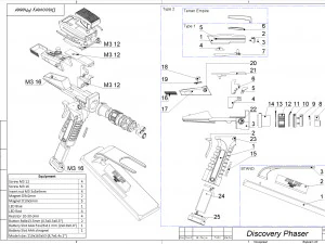 Discovery Phaser &mdash; Star Trek &mdash; для печати &mdash; пакет STL OBJ CAD &mdash; коммерческое использование 3D Принт Модель
