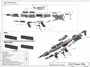 EVA Phaser Rifle - Star Trek First Contact - Printable - STL OBJ CAD bundle - Commercial 3D Print Model