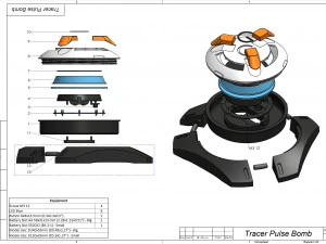 Tracer Pulse Bomb - Overwatch - Printable - STL OBJ CAD bundle - Commercial Use 3D Print Model