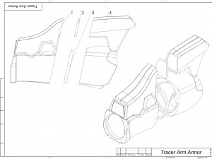 Tracer Arm Armor - Overwatch - Printable - STL OBJ CAD bundle - Commercial Use Modello di stampa 3D
