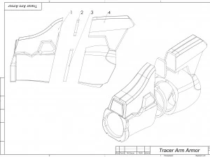 Tracer Arm Armor - Overwatch - Printable - STL OBJ CAD bundle - Commercial Use 3D Print Model