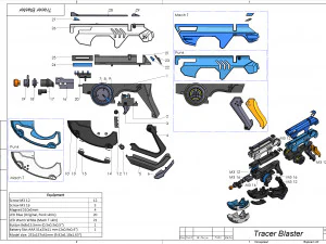 Tracer Blaster Original Skin - Overwatch - Printable - STL OBJ CAD bundle - Commercial Use 3D Print Model