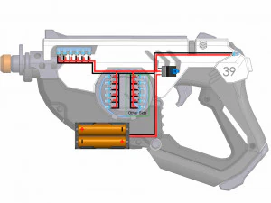 Tracer Blaster Original Skin - Overwatch - Printable - STL OBJ CAD bundle - Commercial Use 3D Print Model