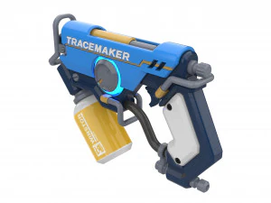 Tracer Graffiti Skin Blaster - Overwatch - Printable - STL OBJ CAD bundle - Commercial Use 3D Print Model