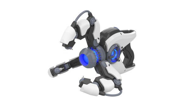 Symmetra Blaster - Overwatch - Printable - STL OBJ CAD bundle - Commercial Use Model do druku 3D .c4d .max .obj .3ds .fbx .stl .blend 