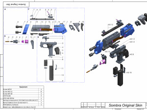 Sombra Cannon Original Skin - Overwatch - Printable - STL OBJ CAD bundle - Commercial Use 3D Print Model
