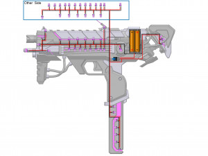 Sombra Cannon Augmented Skin - Overwatch - Printable - STL OBJ CAD bundle - Commercial 3D Baskı Modeli