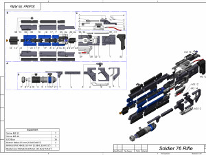 Soldier 76 Pulse Rifle - Overwatch - Printable - STL OBJ CAD bundle - Commercial Use 3Dプリントモデル