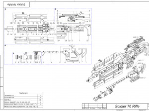 Soldier 76 Pulse Rifle - Overwatch - Printable - STL OBJ CAD bundle - Commercial Use 3Dプリントモデル