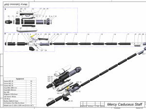 Mercy Caduceus Staff - Overwatch - Printable - STL OBJ CAD bundle - Commercial Use 3D 프린트 모델