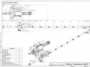 Mercy Caduceus Staff - Overwatch - Printable - STL OBJ CAD bundle - Commercial Use 3D 프린트 모델
