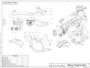 Mercy Blaster 3 Skins - Overwatch - Printable - STL OBJ CAD bundle - Commercial Use Modello di stampa 3D