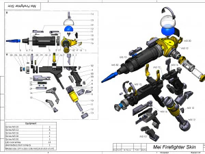 Mei Blaster Firefighter Skin - Overwatch - Printable - STL OBJ CAD bundle - Commercial Use 3D Print Model