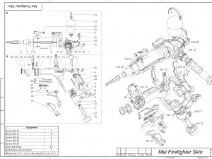 Mei Blaster Firefighter Skin - Overwatch - Printable - STL OBJ CAD bundle - Commercial Use 3D Print Model