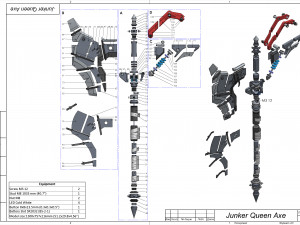 Junker Queen Axe - Overwatch - STL CAD bundle - Commercial Use 3D प्रिंट मॉडल