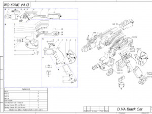DVa BlasterBlack Cat Skin - Overwatch - Printable - STL OBJ CAD bundle - Commercial Use 3Dプリントモデル