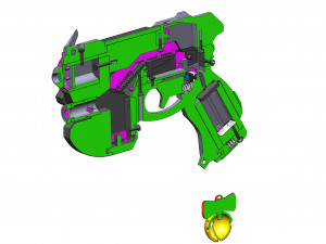 DVa BlasterBlack Cat Skin - Overwatch - Printable - STL OBJ CAD bundle - Commercial Use 3Dプリントモデル