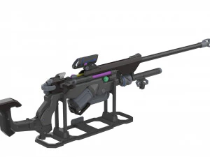 Ana Sniper Rifle - Overwatch - Para impress&atilde;o - Pacote STL OBJ CAD - 3 SKINS - Uso comercial Modelo de Impressão 3D