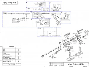 Ana Sniper Rifle - Overwatch - Para impress&atilde;o - Pacote STL OBJ CAD - 3 SKINS - Uso comercial Modelo de Impressão 3D