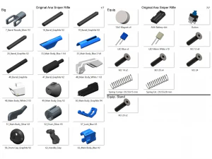 Ana Sniper Rifle - Overwatch - Para impress&atilde;o - Pacote STL OBJ CAD - 3 SKINS - Uso comercial Modelo de Impressão 3D