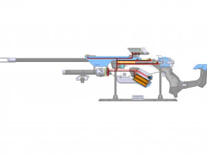 Ana Sniper Rifle - Overwatch - Para impress&atilde;o - Pacote STL OBJ CAD - 3 SKINS - Uso comercial Modelo de Impressão 3D