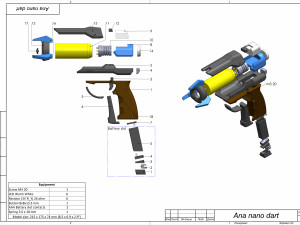 Ana Dart Blaster - Overwatch - Printable - STL OBJ CAD bundle - Commercial Use 3D 프린트 모델