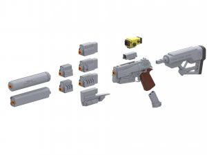 10mm Pistol - Fallout 4 - Printable - STL OBJ CAD bundle - Commercial Use 3D Print Model