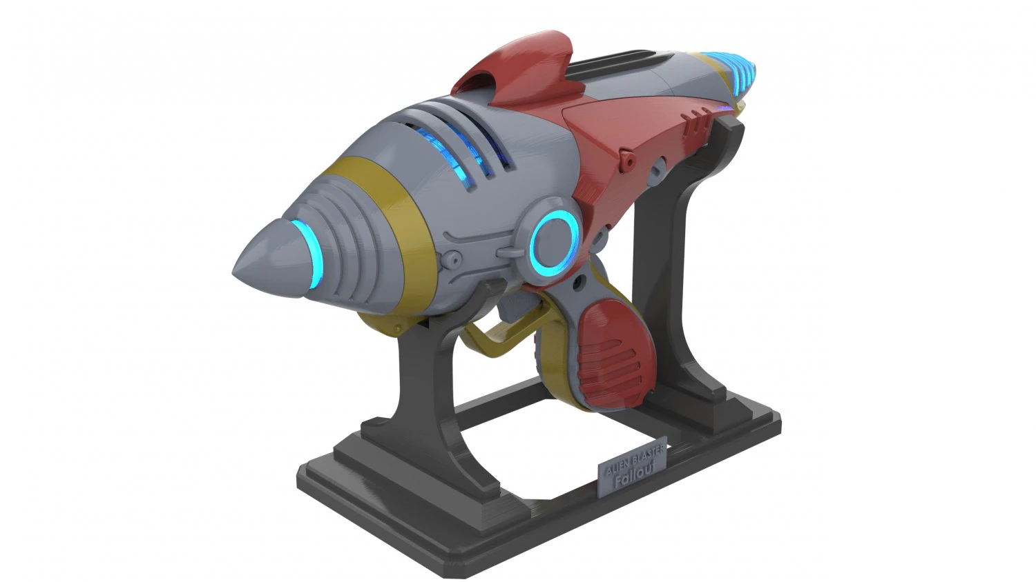 Alien Blaster - Fallout - Printable - STL OBJ CAD bundle - Commercial Use 3D Print Model .c4d .max .obj .3ds .fbx .stl .blend 