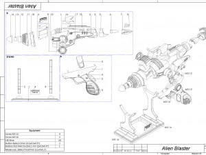Alien Blaster - Fallout - Printable - STL OBJ CAD bundle - Commercial Use 3D Print Model