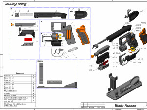 Deckards Pistol - Blade Runner - Printable - STL OBJ CAD bundle - Commercial Use Modèles 3D en vedette