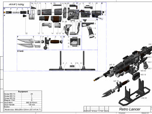 Retro Lancer - Gears of War - Printable - STL OBJ CAD bundle - Commercial Use Modello di stampa 3D